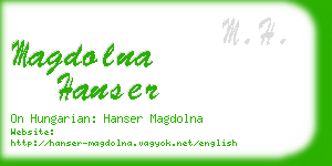 magdolna hanser business card